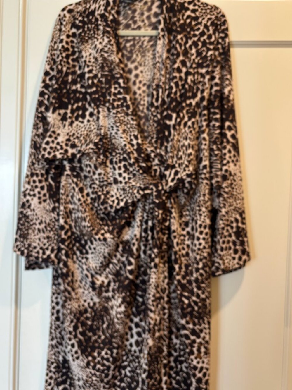 MODA INTERNATIONAL ANIMAL PRINT WOMEN'S FAUX WRAP DRESS SIZE XL